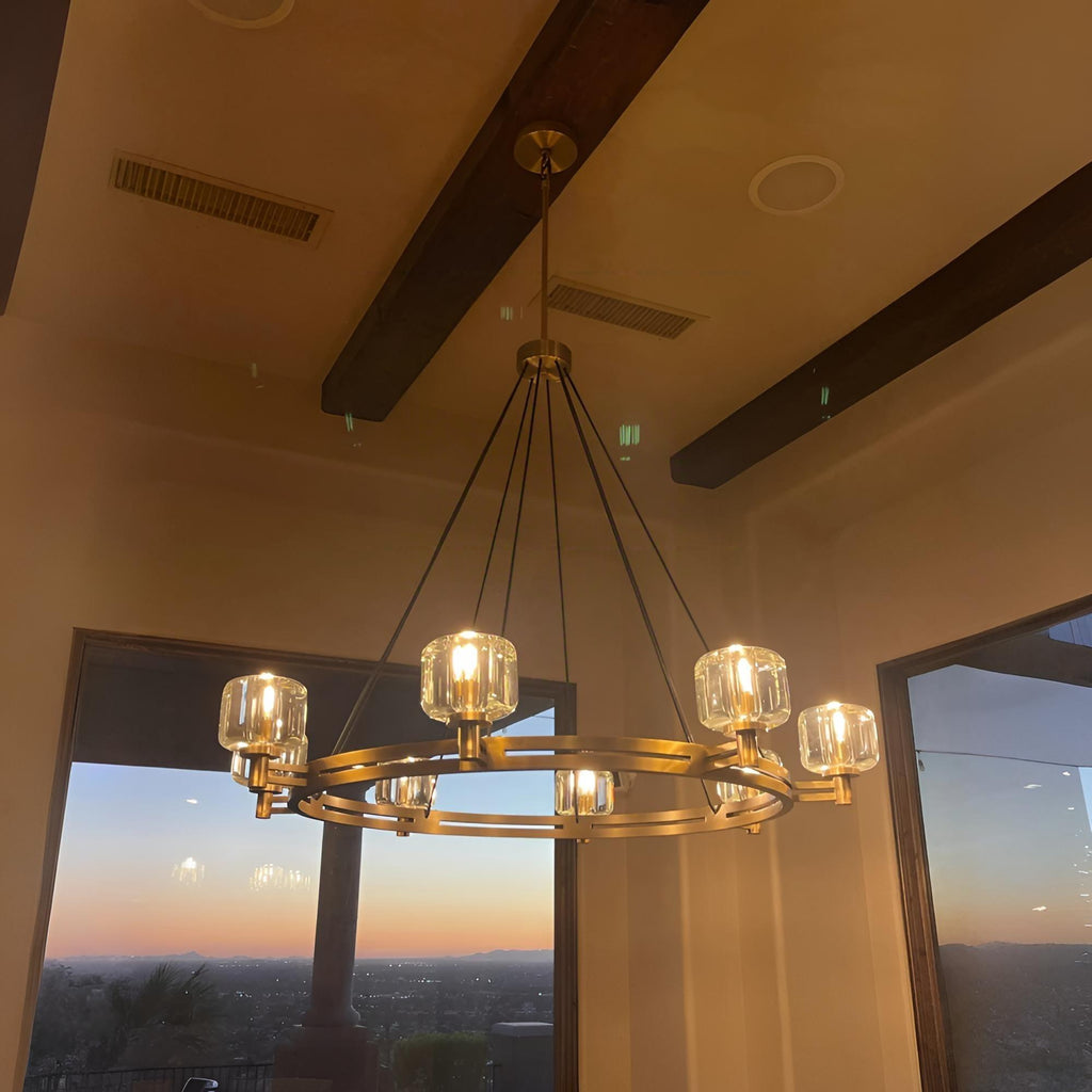 48 Inch Crystal Round Candle Chandelier - Demaret