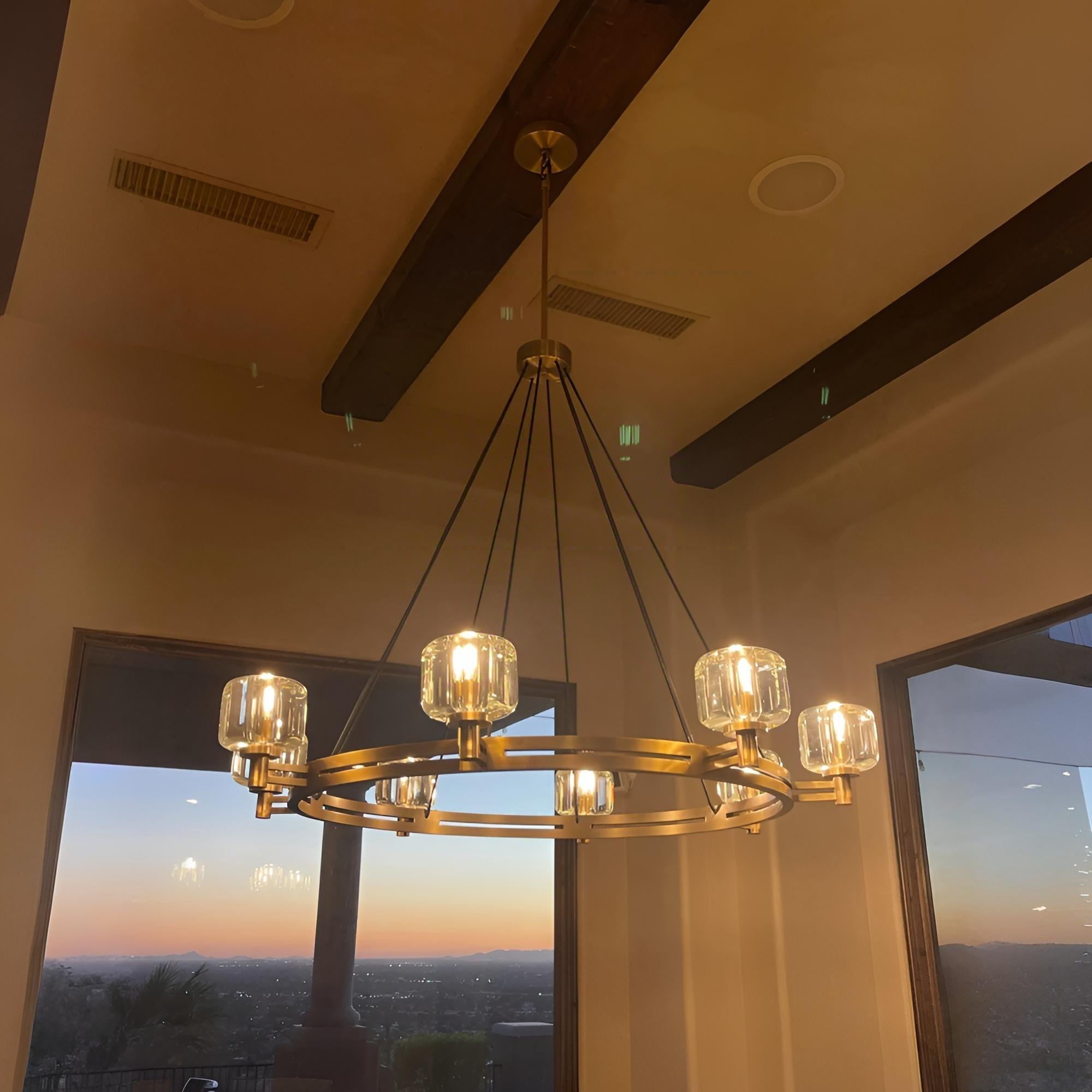 48 Inch Crystal Round Candle Chandelier - Demaret