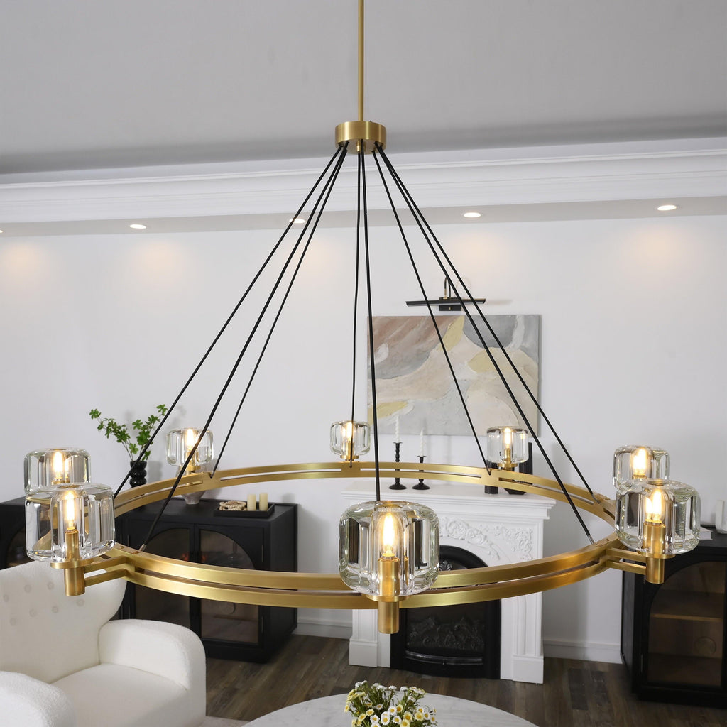 60 Inch Crystal Round Candle Chandelier - Demaret