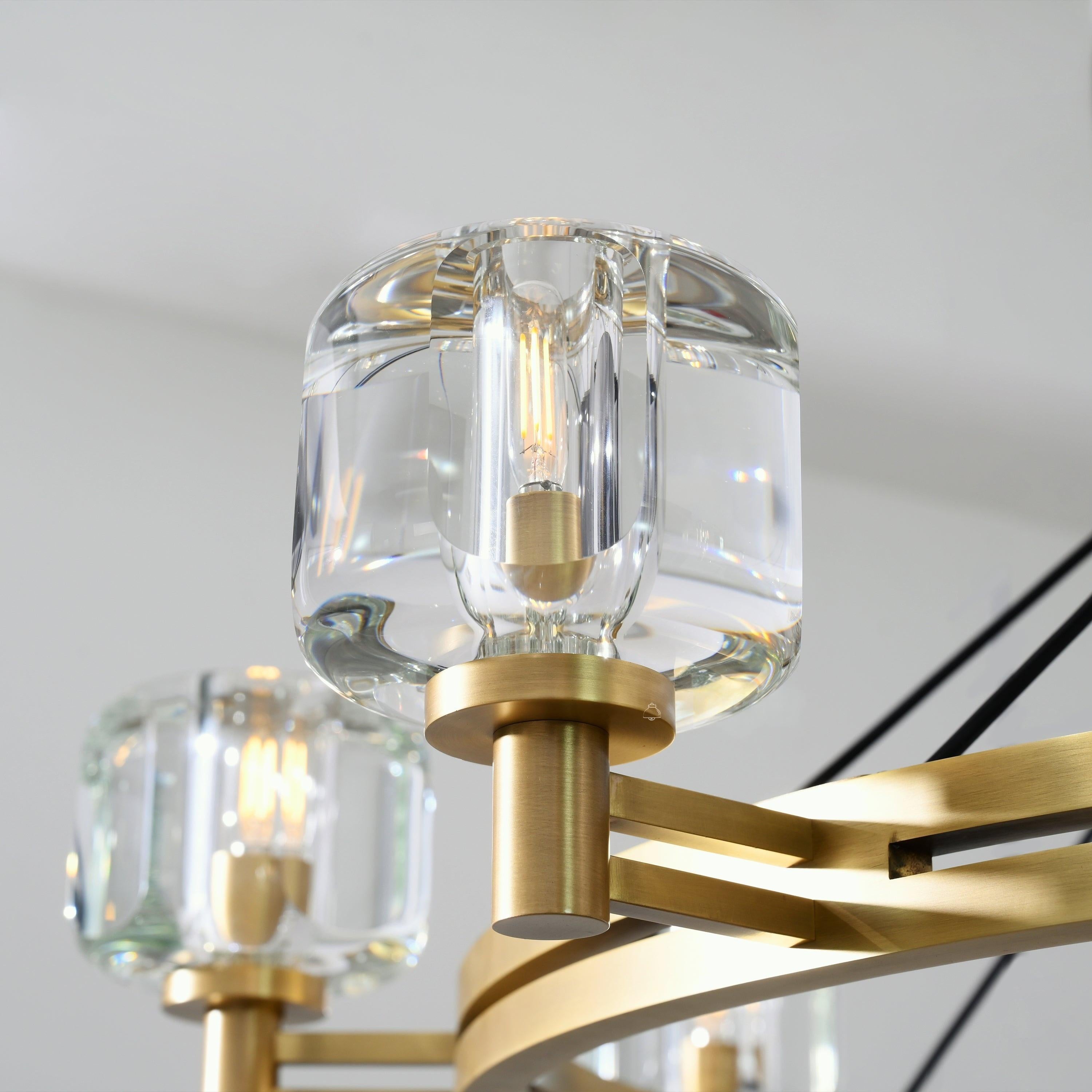 36 Inch Crystal Round Candle Chandelier - Demaret