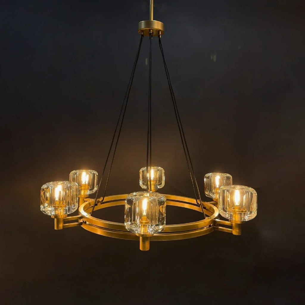 36 Inch Round Candle Crystal Chandelier - Demaret