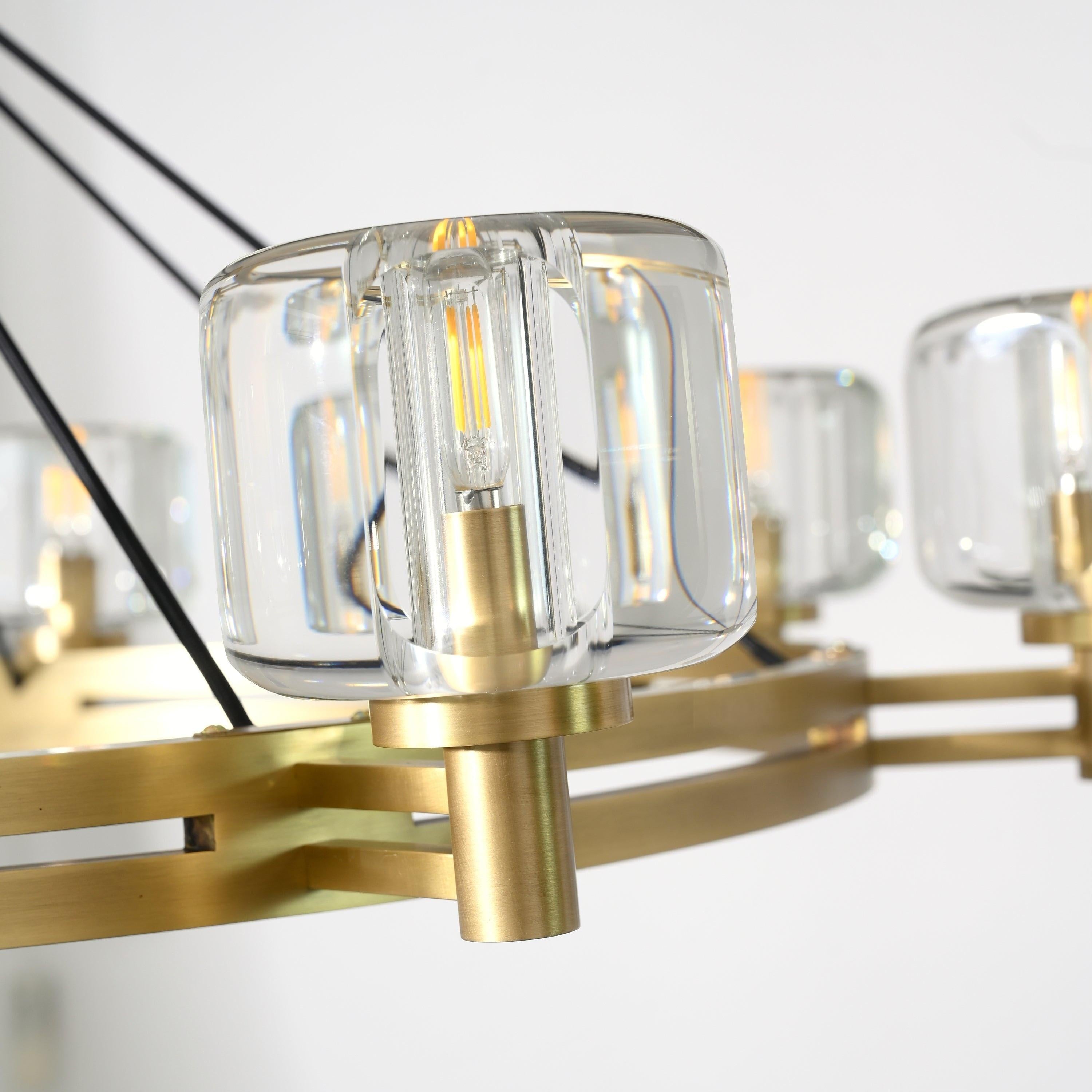 36 Inch Crystal Round Candle Chandelier - Demaret