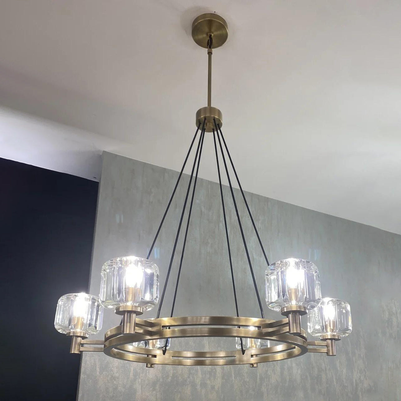 36 Inch Round Candle Crystal Chandelier - Demaret