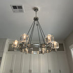 36 Inch Round Candle Crystal Chandelier - Demaret