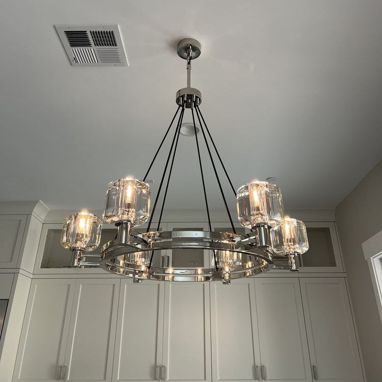 36 Inch Round Candle Crystal Chandelier - Demaret