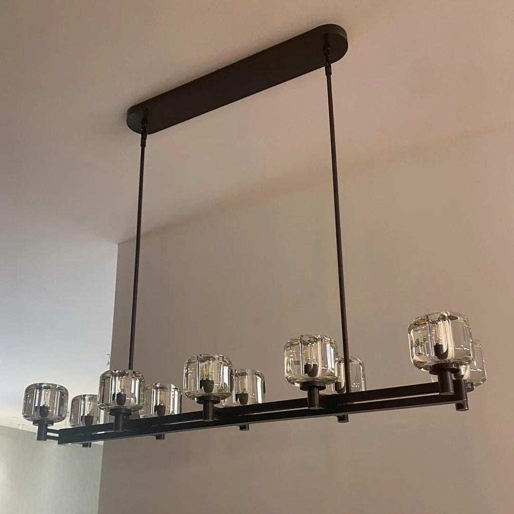 54 Inch Double Linear Candle Crystal Chandelier - Demaret