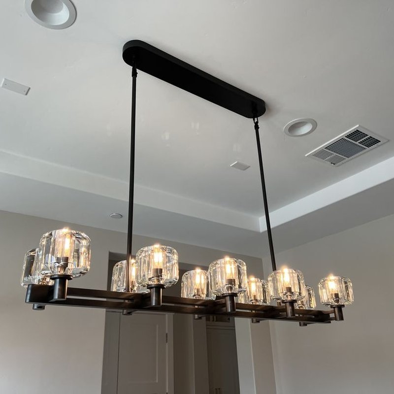 54 Inch Double Linear Candle Crystal Chandelier - Demaret