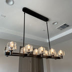 54 Inch Double Linear Candle Crystal Chandelier - Demaret