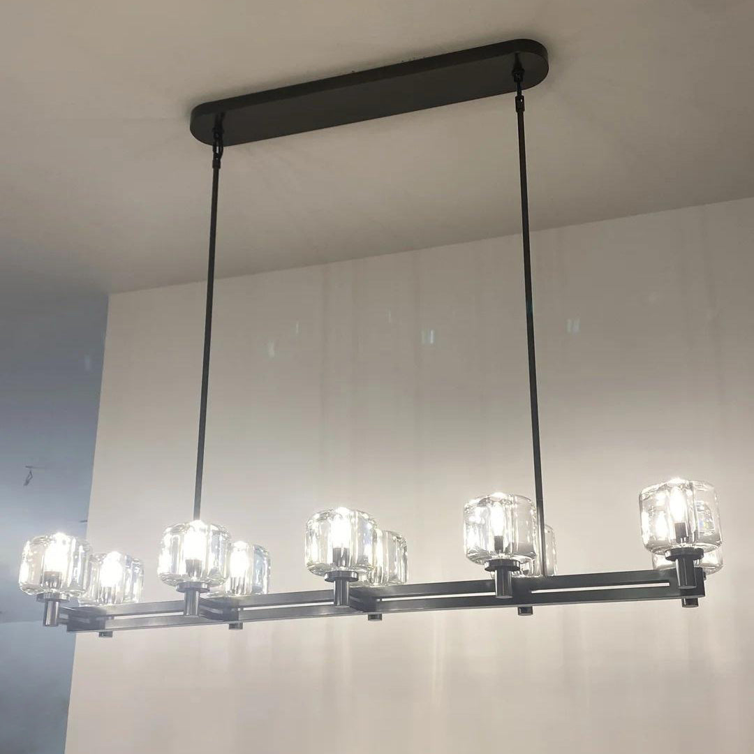 54 Inch Double Linear Candle Crystal Chandelier - Demaret