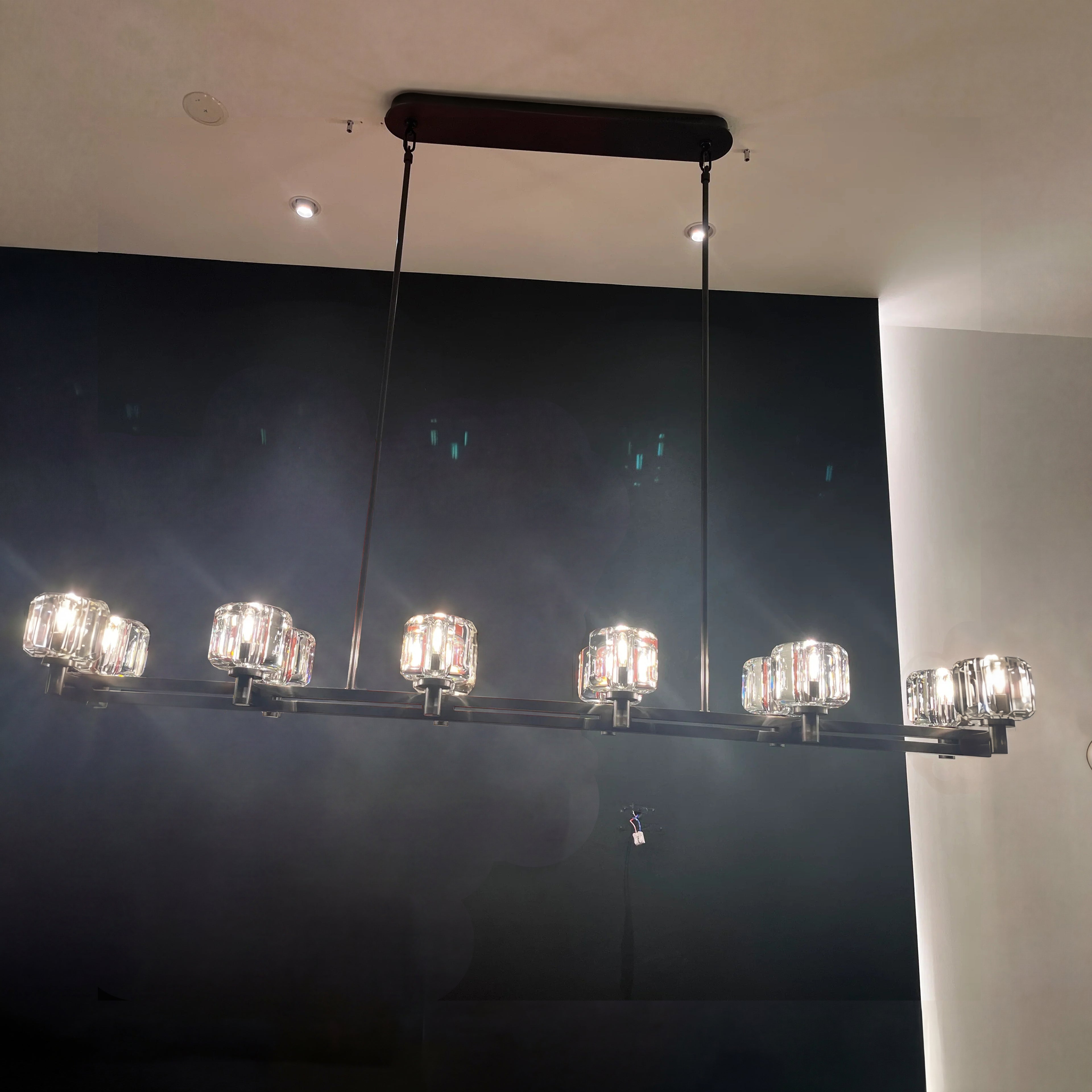 72 Inch Crystal Cube Double Linear Chandelier - Demaret