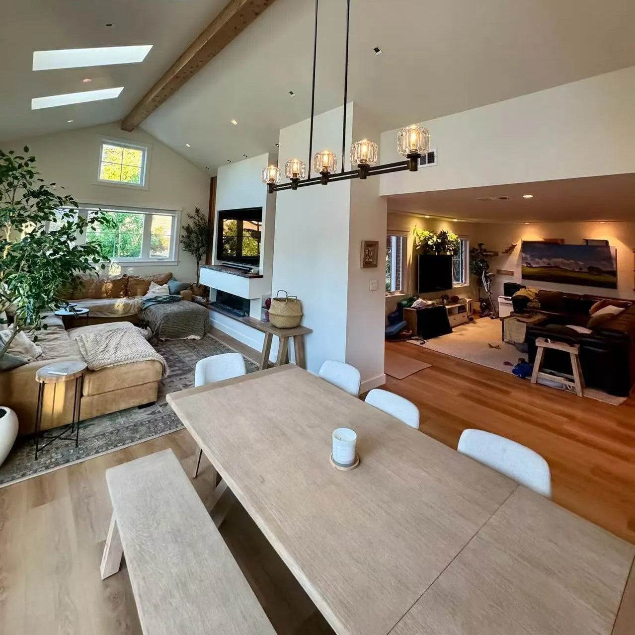 54 Inch Linear Candle Crystal Chandelier - Demaret