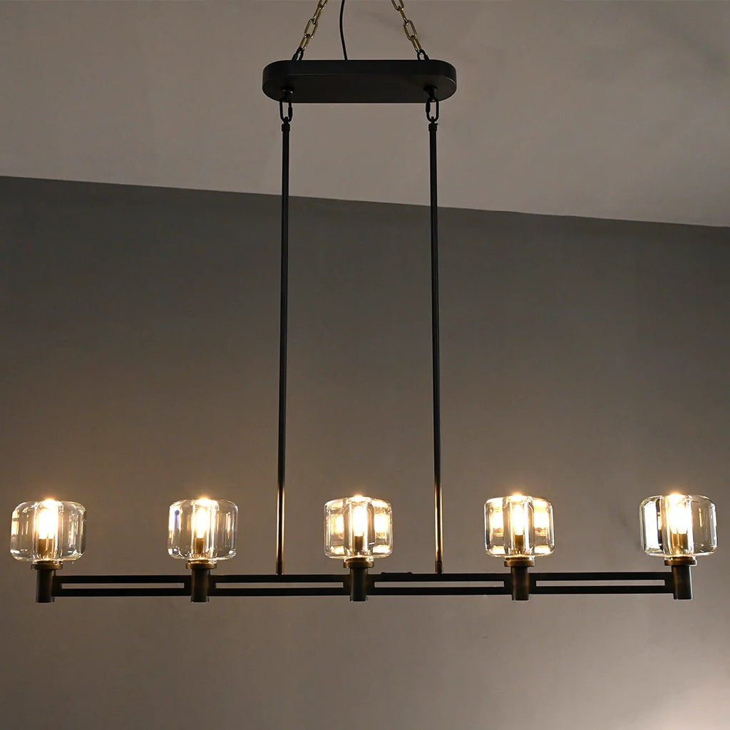 54 Inch Linear Candle Crystal Chandelier - Demaret