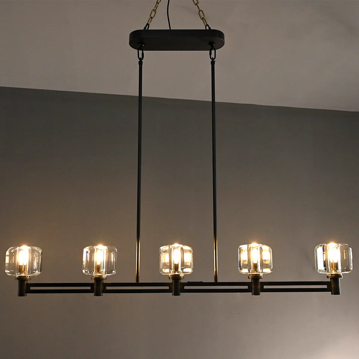 54 Inch Linear Candle Crystal Chandelier - Demaret