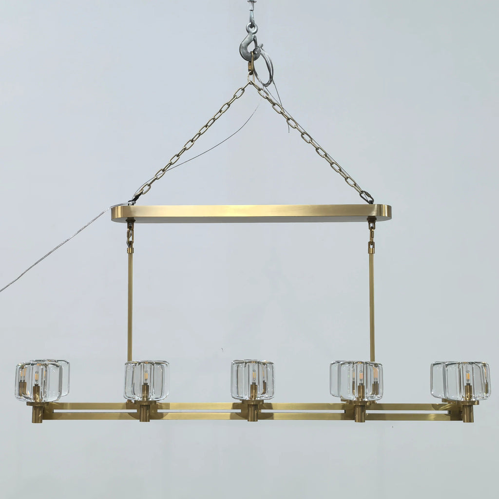 54 Inch Double Linear Candle Crystal Chandelier - Demaret