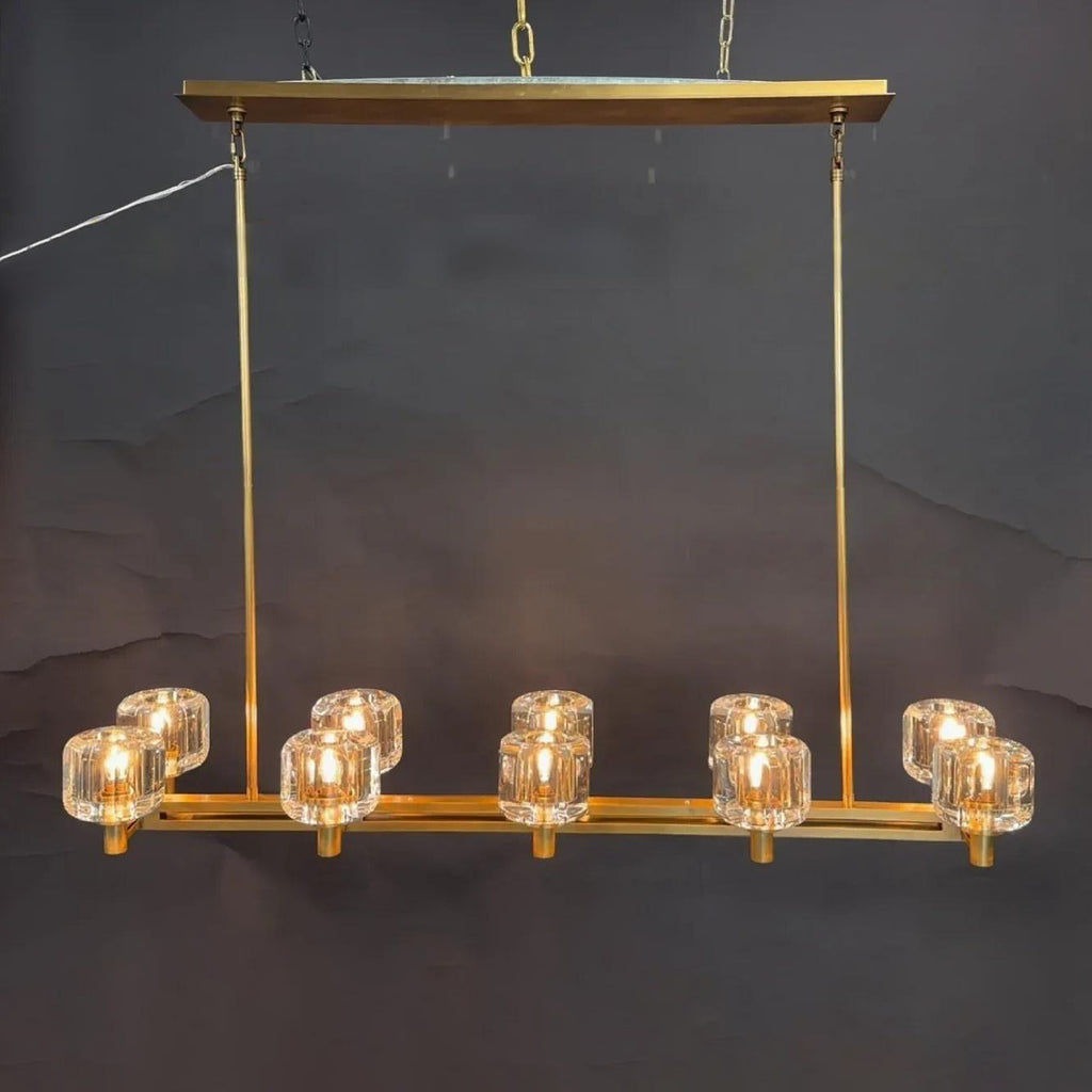 54 Inch Double Linear Candle Crystal Chandelier - Demaret