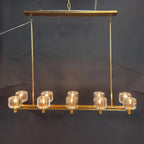 54 Inch Double Linear Candle Crystal Chandelier - Demaret
