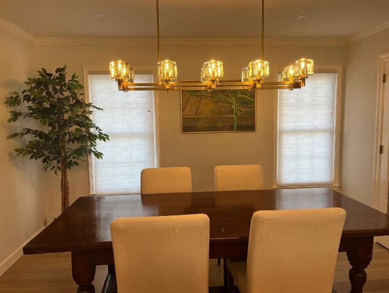 54 Inch Double Linear Candle Crystal Chandelier - Demaret