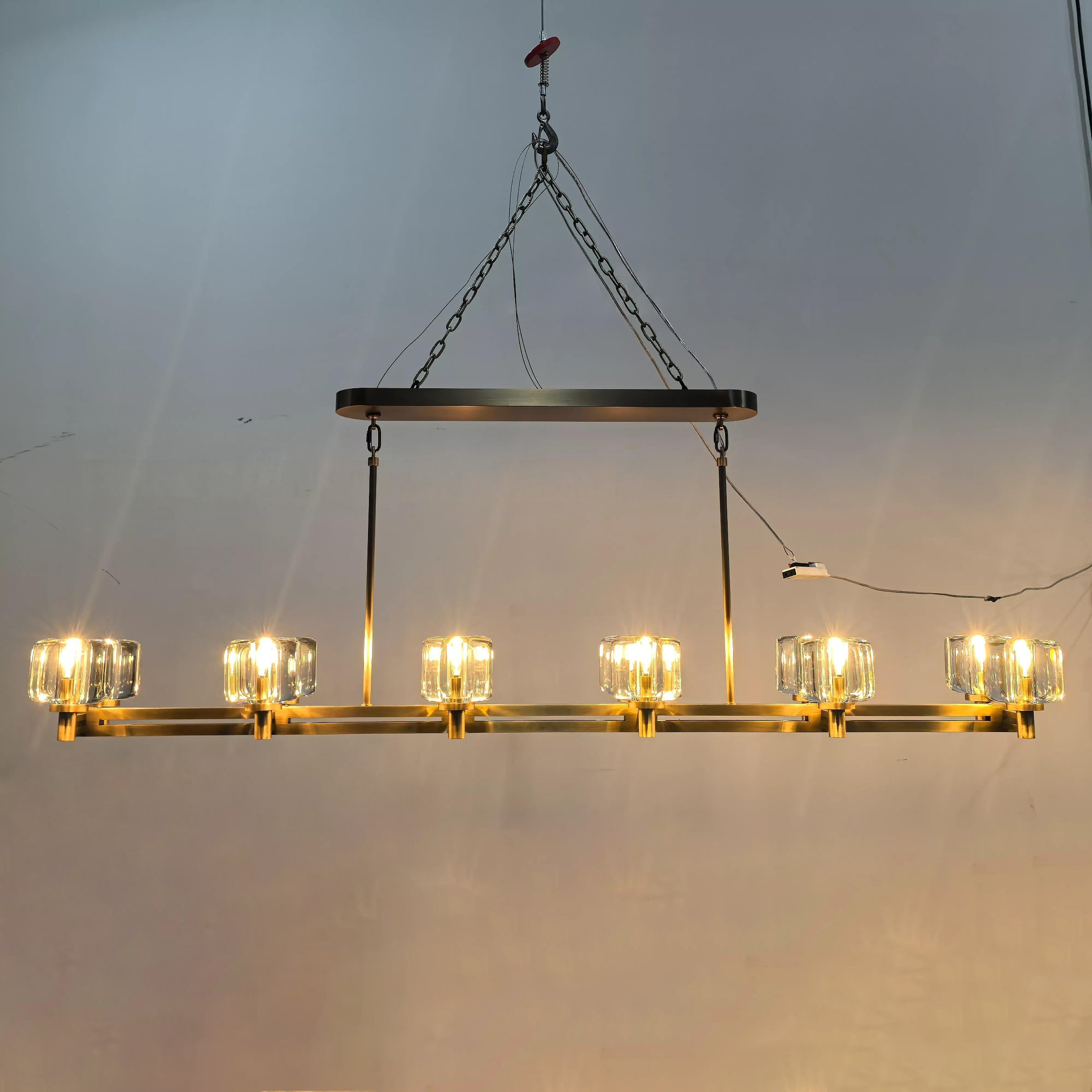 72 Inch Double Linear Candle Crystal Chandelier - Demaret