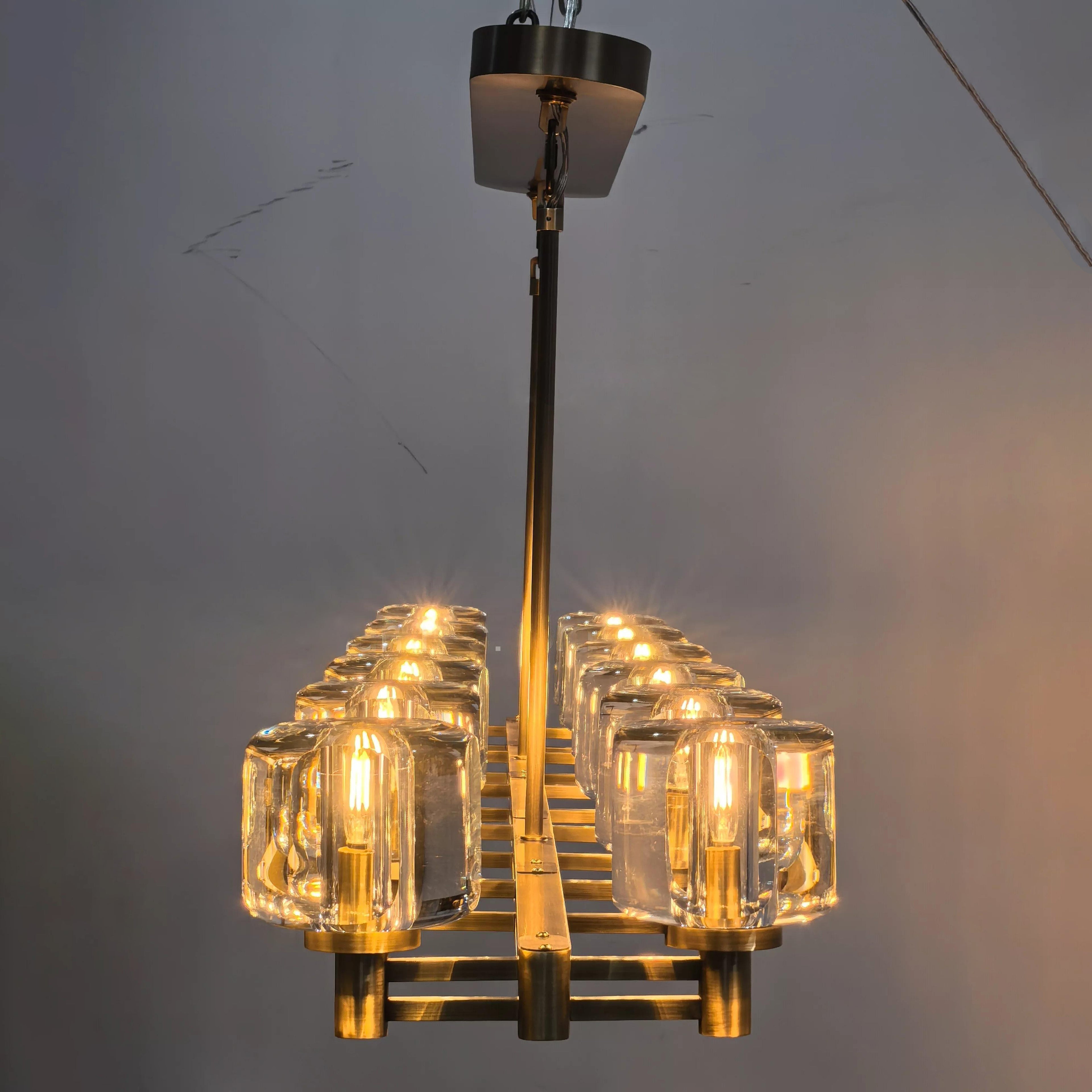 72 Inch Crystal Cube Double Linear Chandelier - Demaret