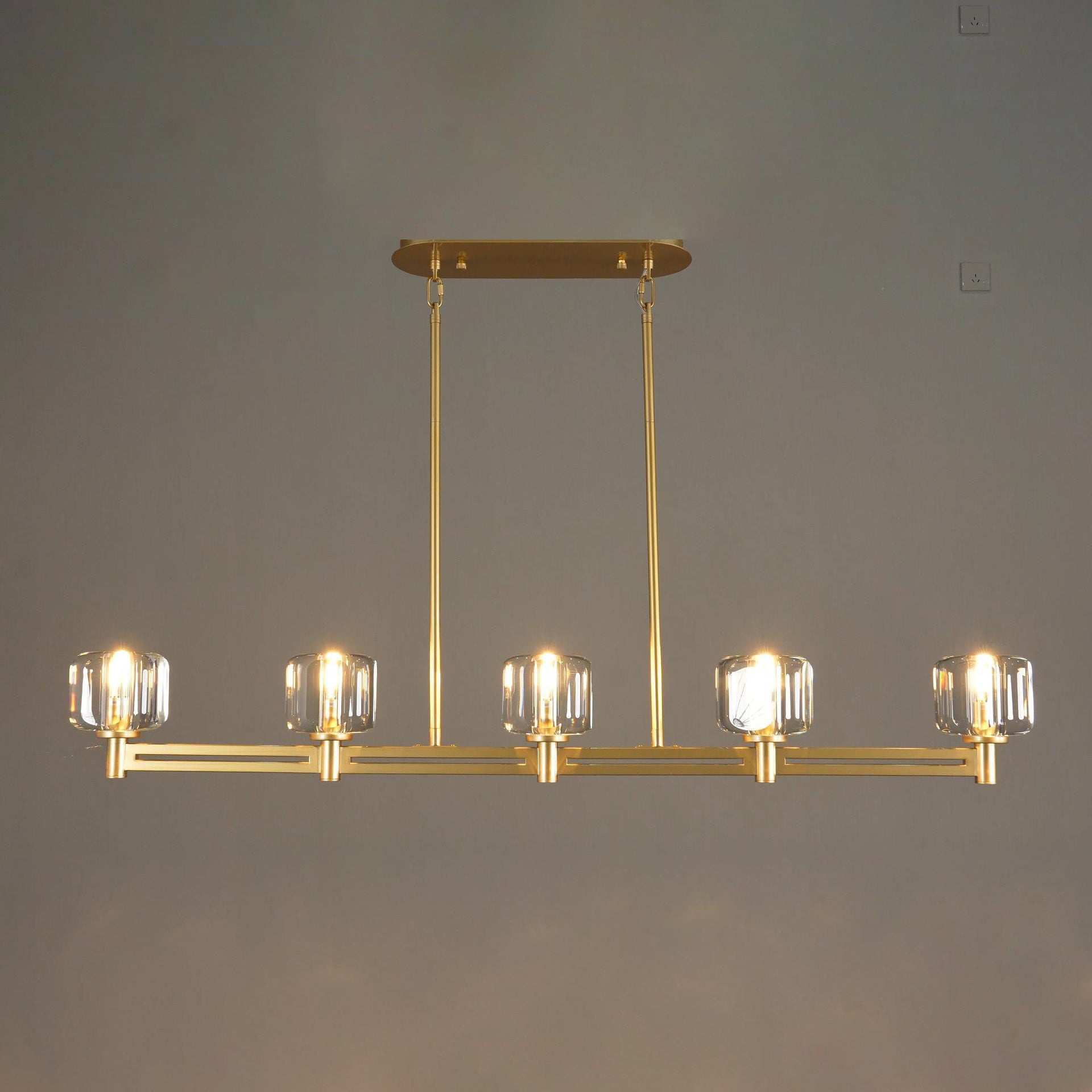 54 Inch Crystal Linear Candle Chandelier - Demaret