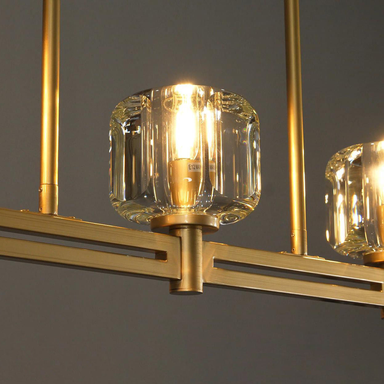 54 Inch Crystal Linear Candle Chandelier - Demaret