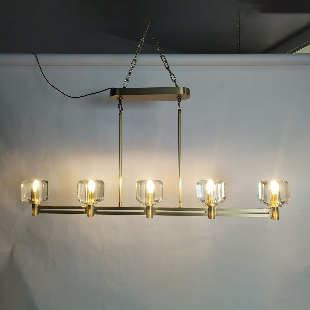 54 Inch Crystal Cube Linear Chandelier - Demaret