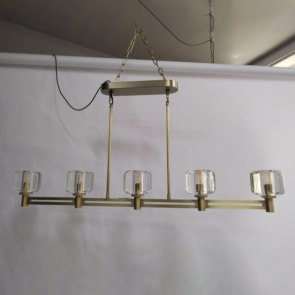 54 Inch Crystal Cube Linear Chandelier - Demaret