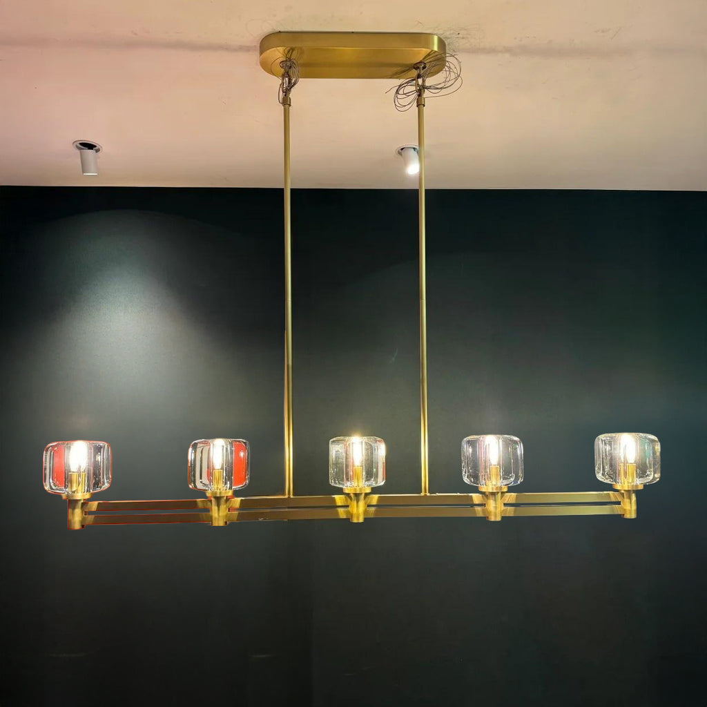 54 Inch Linear Candle Crystal Chandelier - Demaret