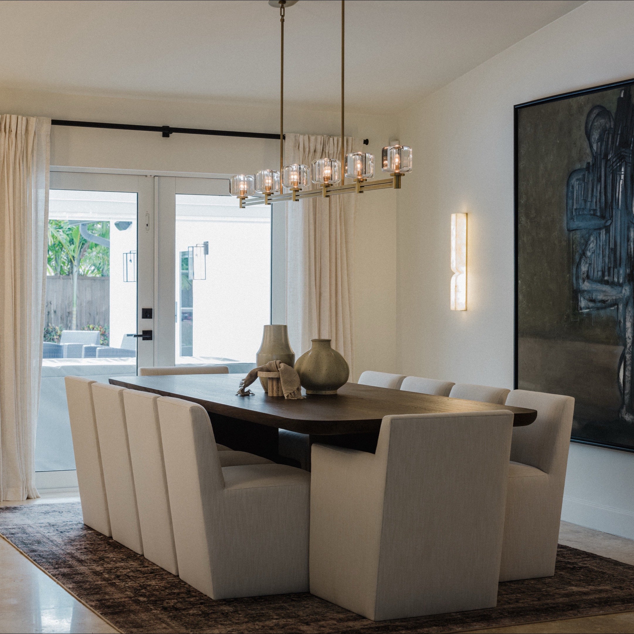 72 Inch Linear Candle Crystal Chandelier - Demaret