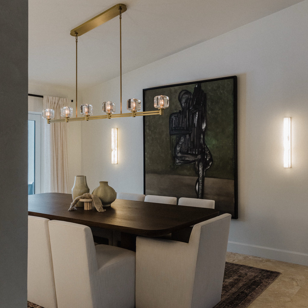 72 Inch Crystal Cube Linear Chandelier - Demaret