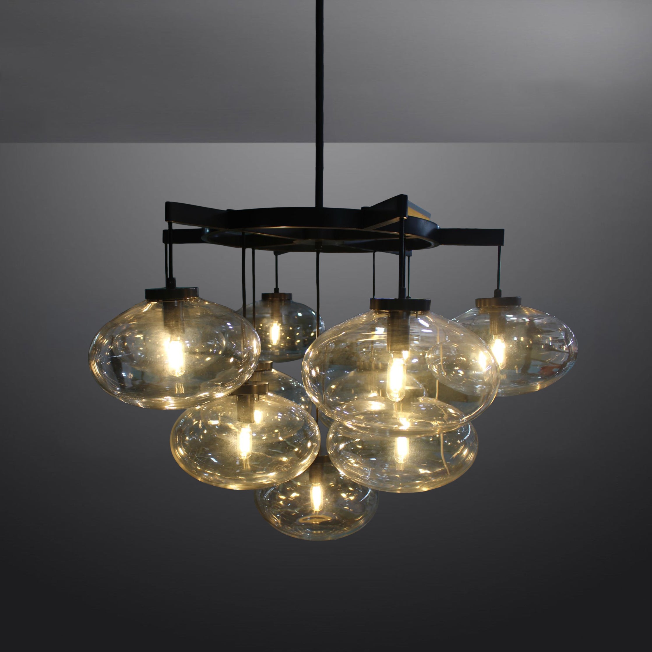 36 Inch Clear Glass Bubble Chandelier - Cabrette
