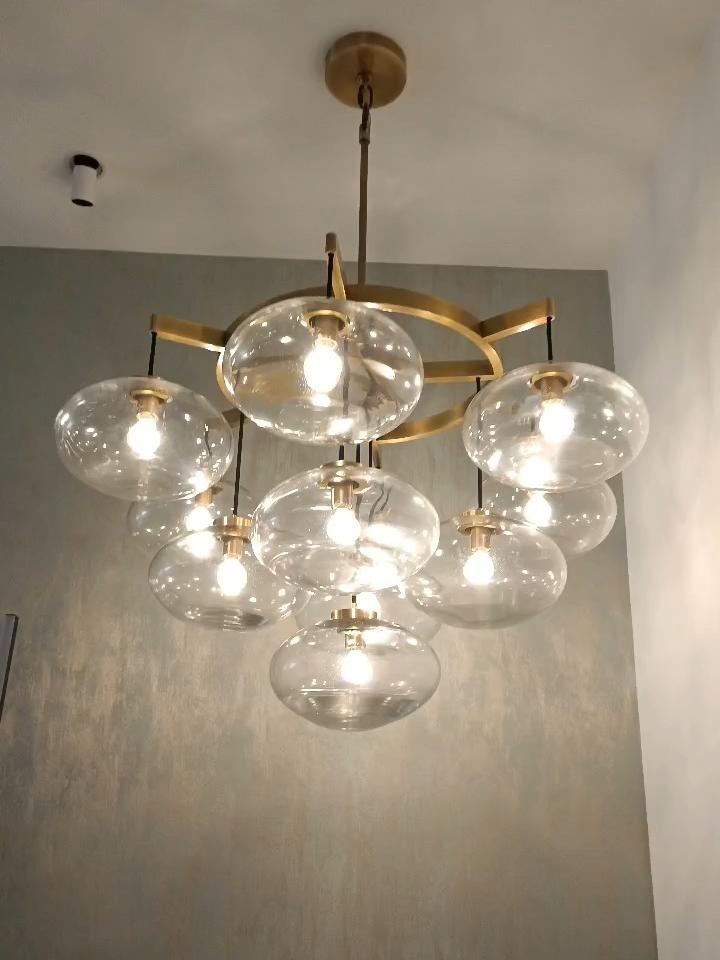 36 Inch Clear Glass Cluster Bubble Chandelier - Cabrette