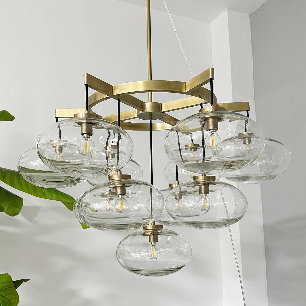 36 Inch Clear Glass Cluster Bubble Chandelier - Cabrette