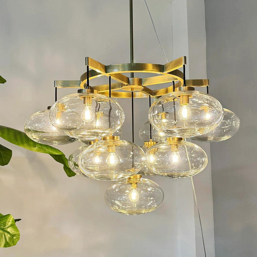 36 Inch Clear Glass Cluster Bubble Chandelier - Cabrette
