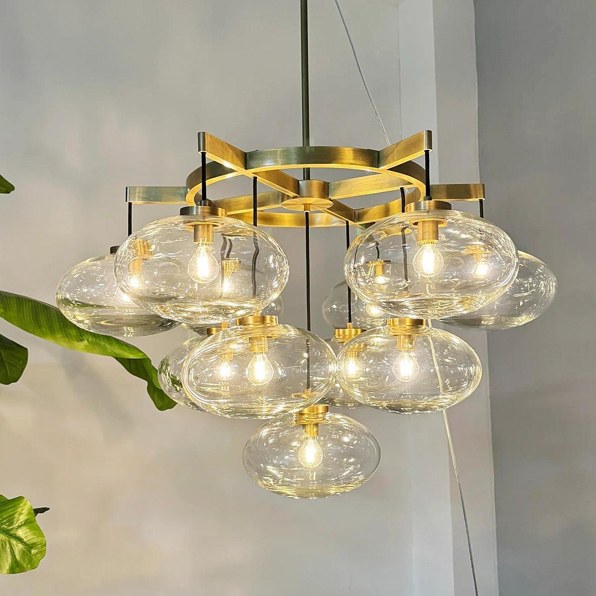 36 Inch Clear Glass Cluster Bubble Chandelier - Cabrette