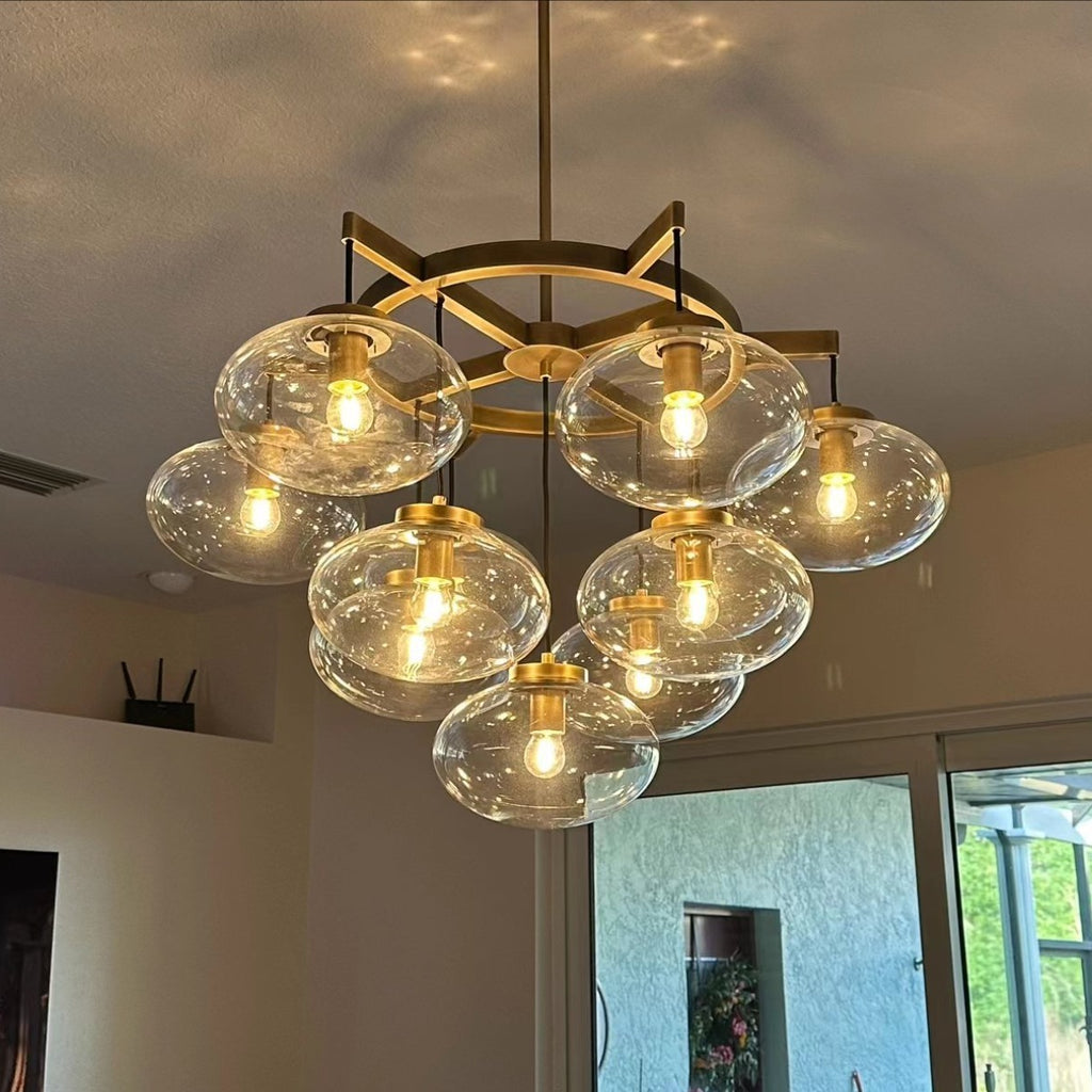36 Inch Clear Glass Bubble Chandelier - Cabrette