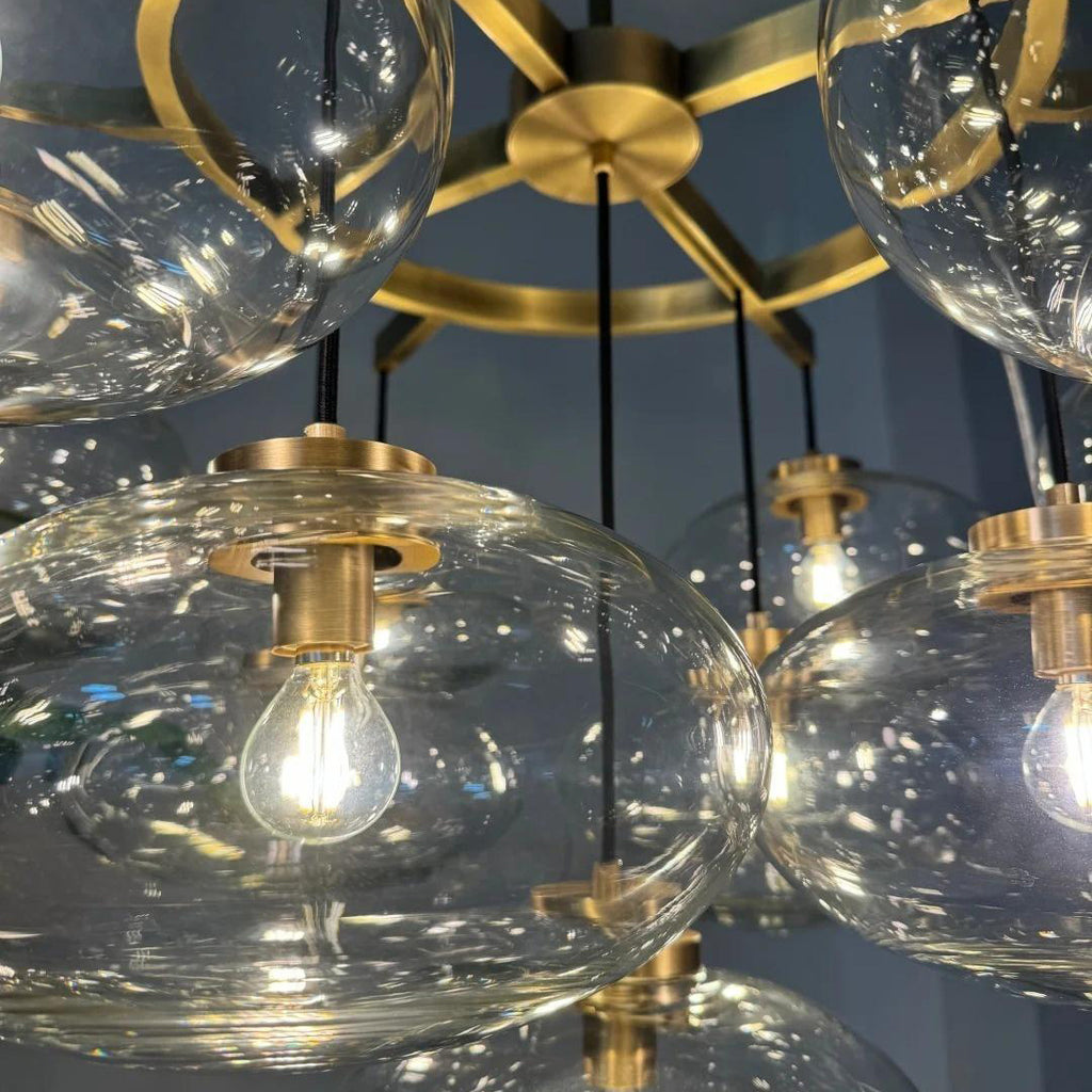 36 Inch Clear Glass Bubble Chandelier - Cabrette