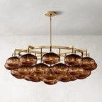 60 Inch Amber Glass Bubble Chandelier - Cabrette