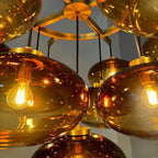 36 Inch Amber Glass Bubble Chandelier - Cabrette