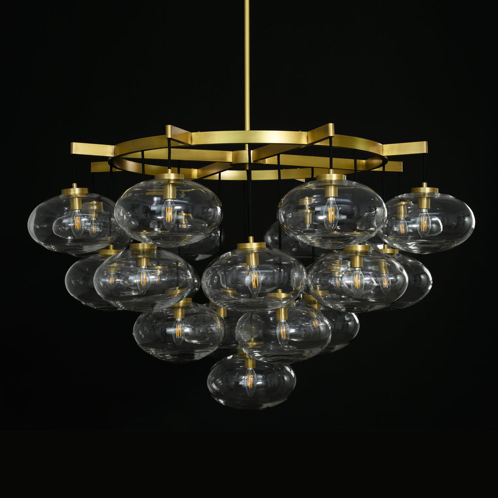 48 Inch Clear Glass Cluster Bubble Chandelier - Cabrette