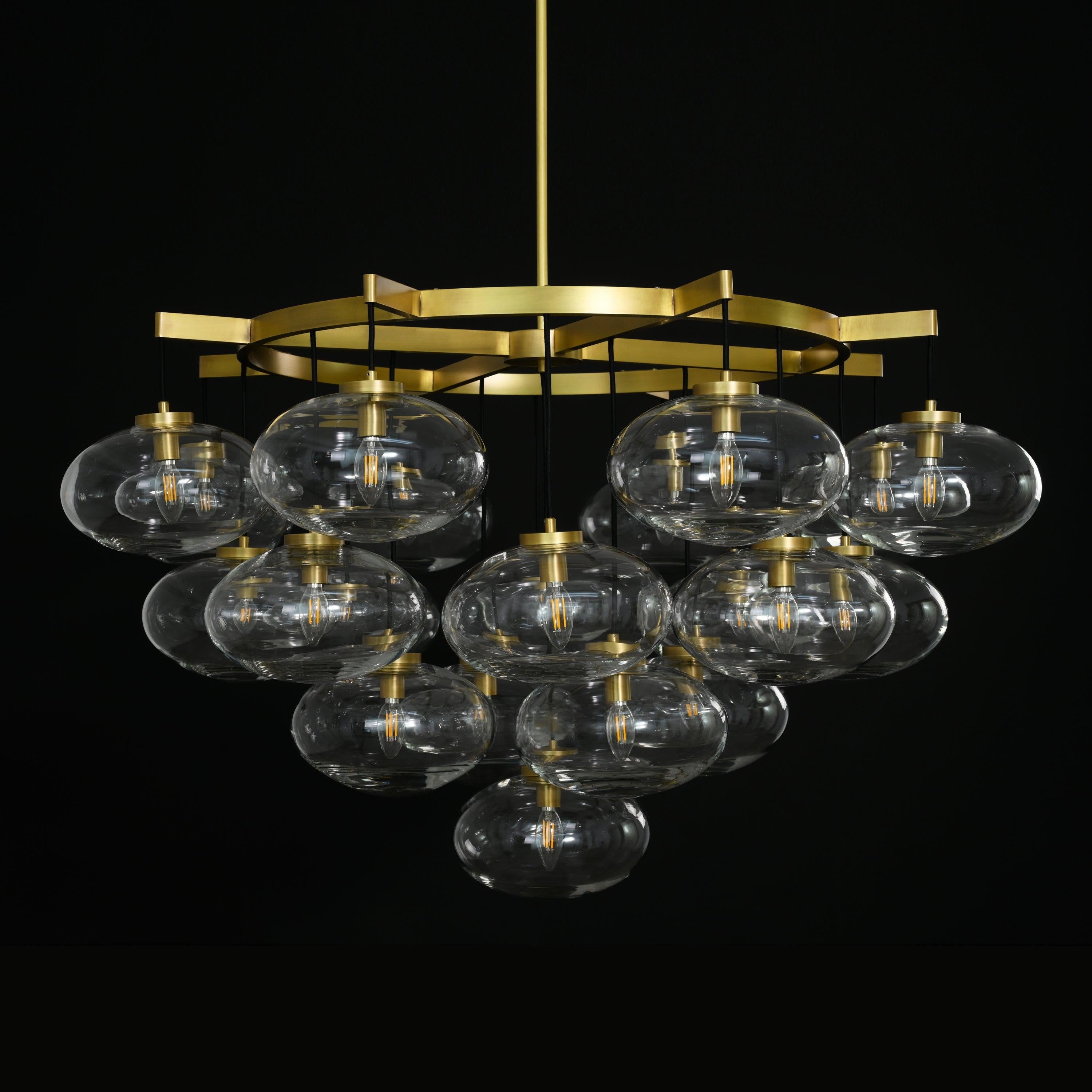 48 Inch Clear Glass Cluster Bubble Chandelier - Cabrette