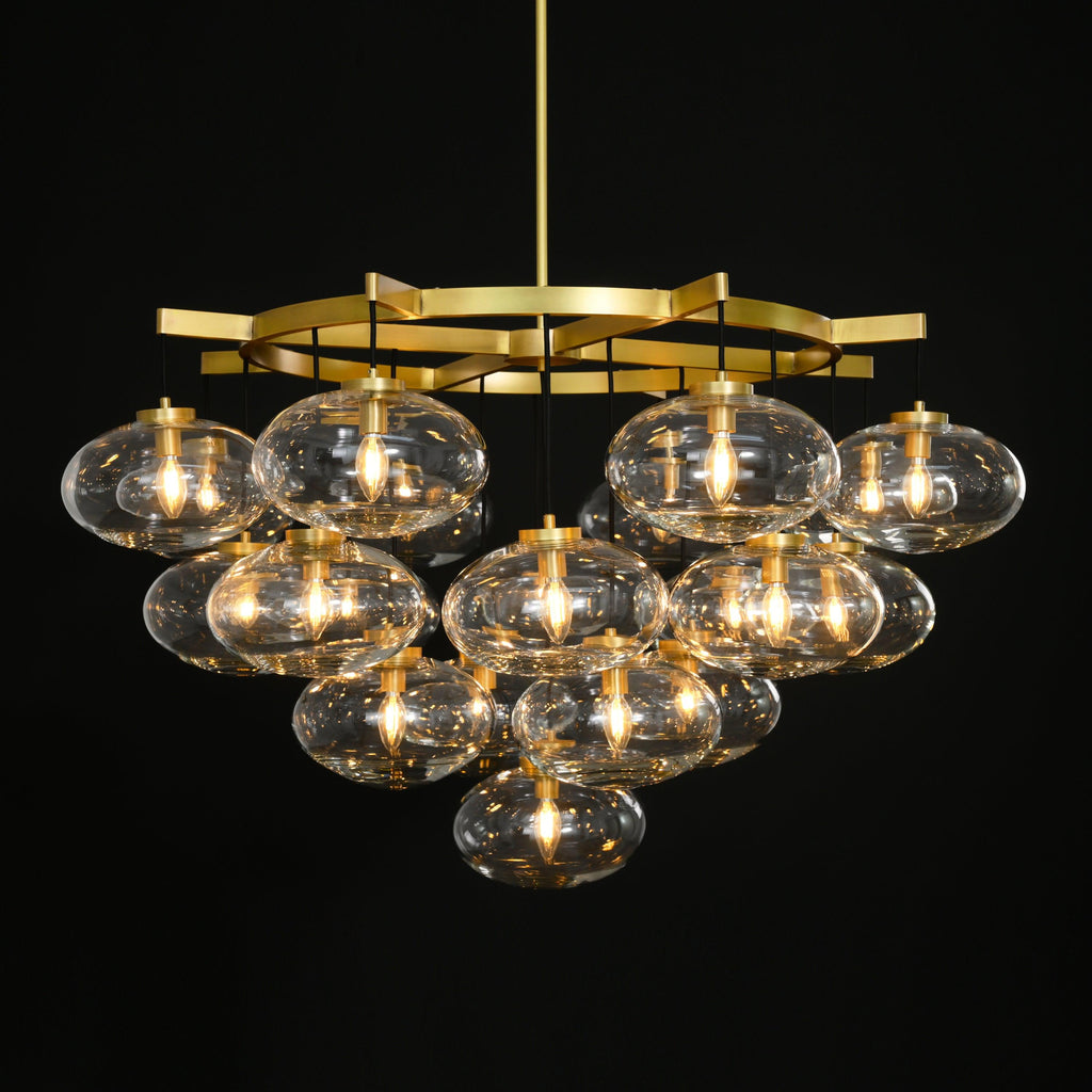 48 Inch Clear Glass Cluster Bubble Chandelier - Cabrette