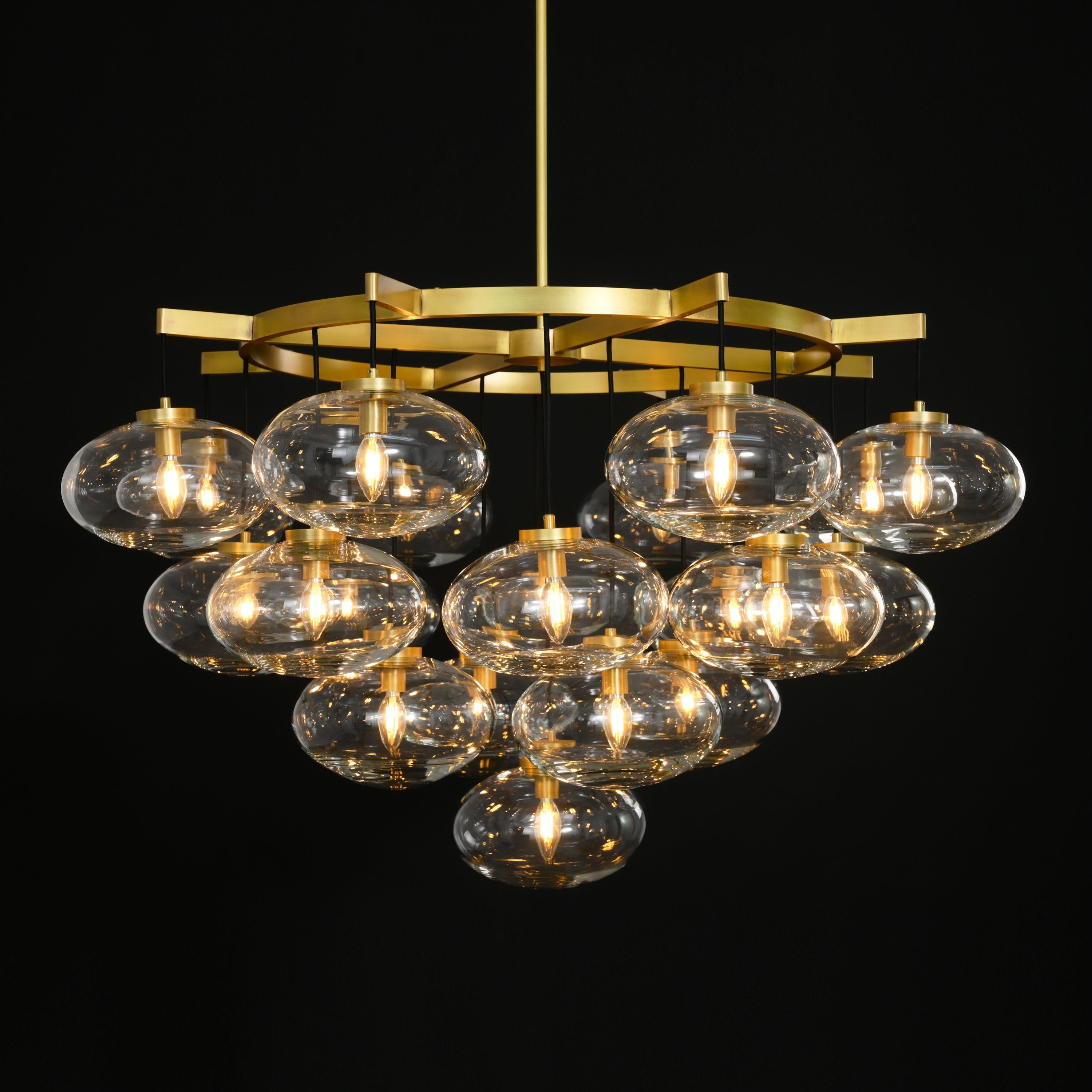 48 Inch Clear Glass Cluster Bubble Chandelier - Cabrette