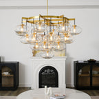48 Inch Clear Glass Cluster Bubble Chandelier - Cabrette