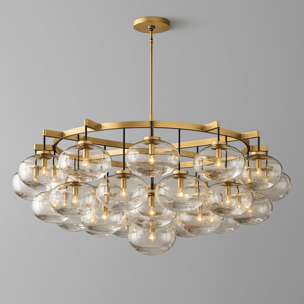 60 Inch Clear Glass Cluster Bubble Chandelier - Cabrette