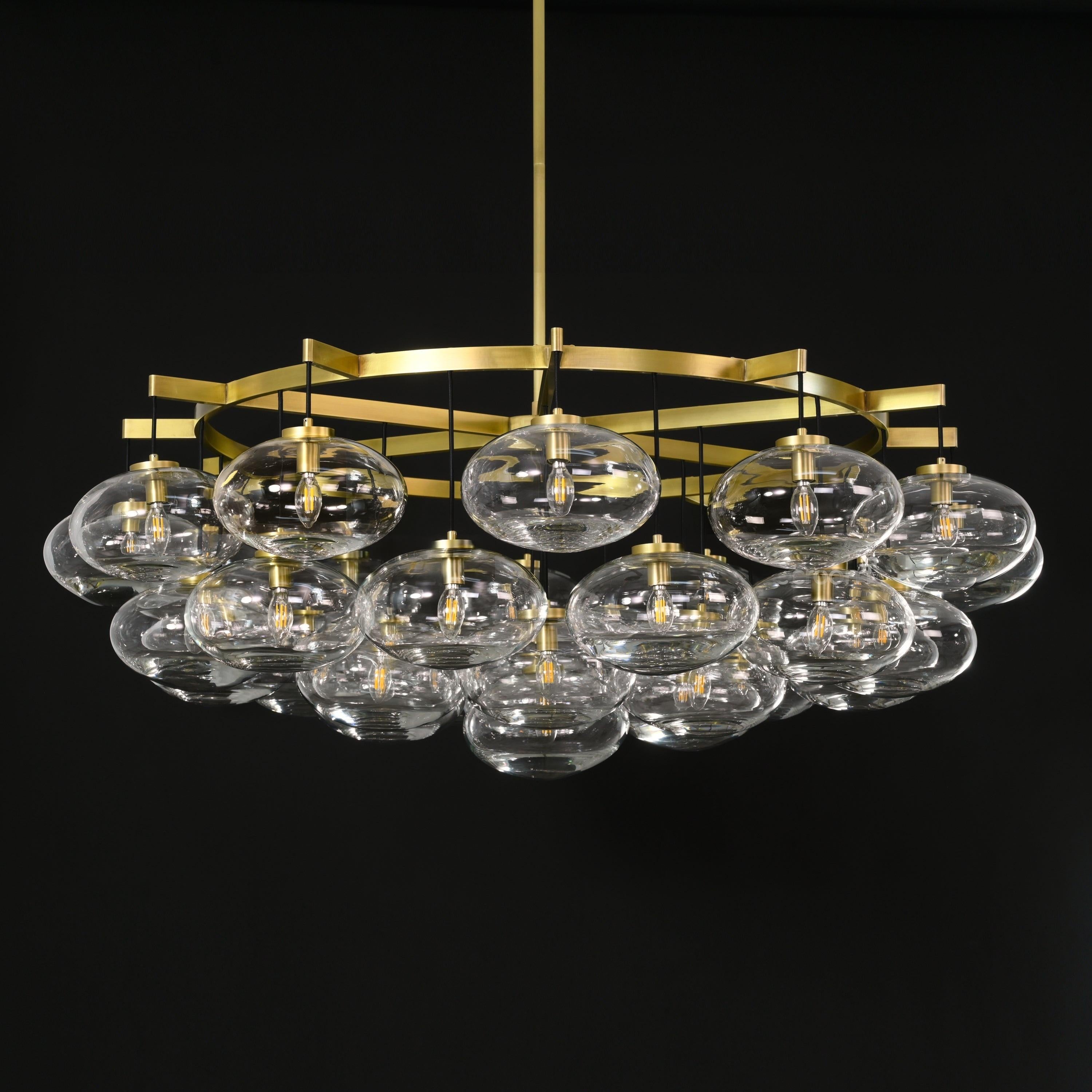 60 Inch Clear Glass Cluster Bubble Chandelier - Cabrette