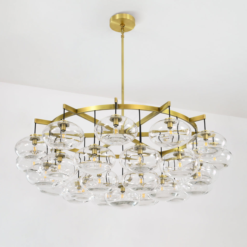 60 Inch Clear Glass Cluster Bubble Chandelier - Cabrette