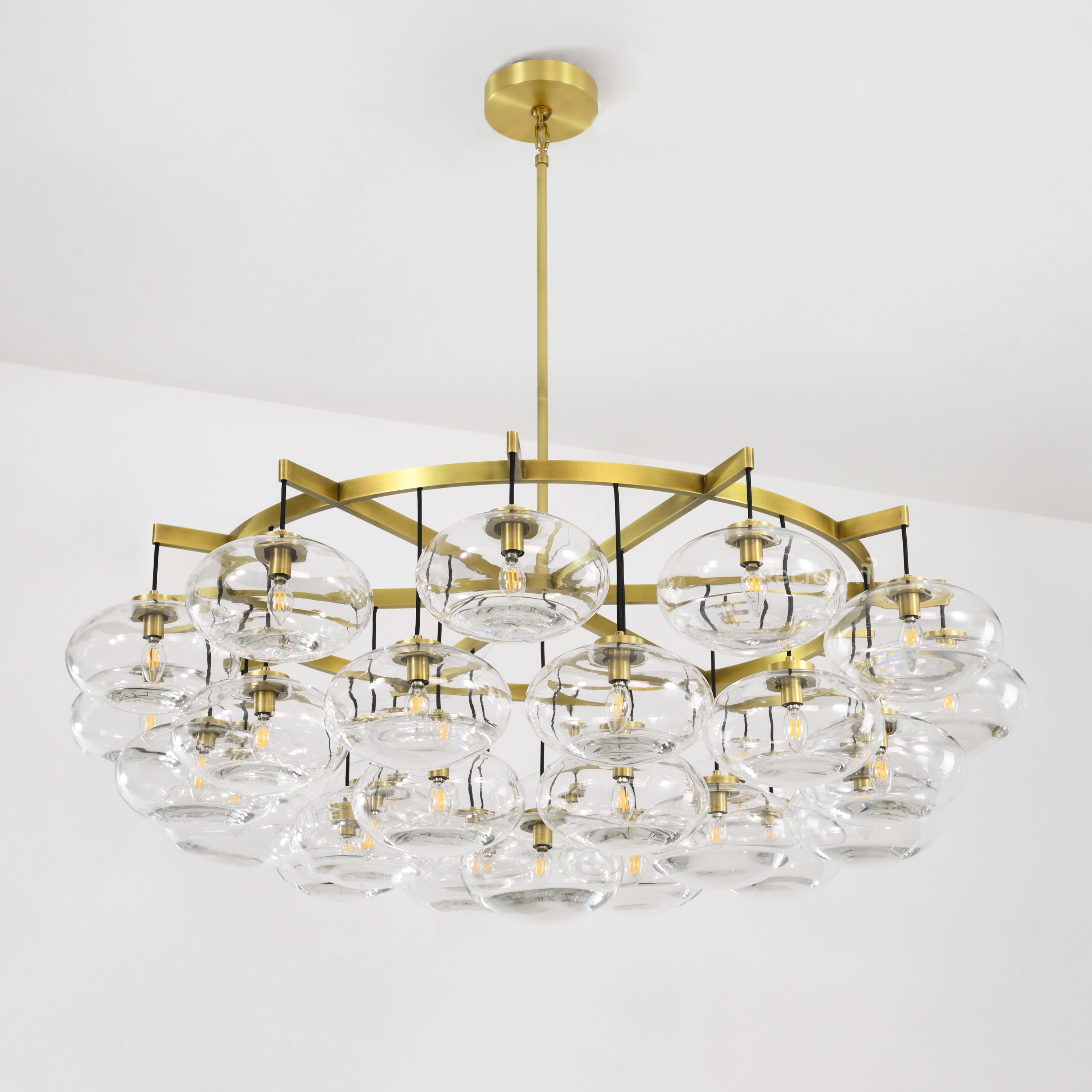 60 Inch Clear Glass Cluster Bubble Chandelier - Cabrette