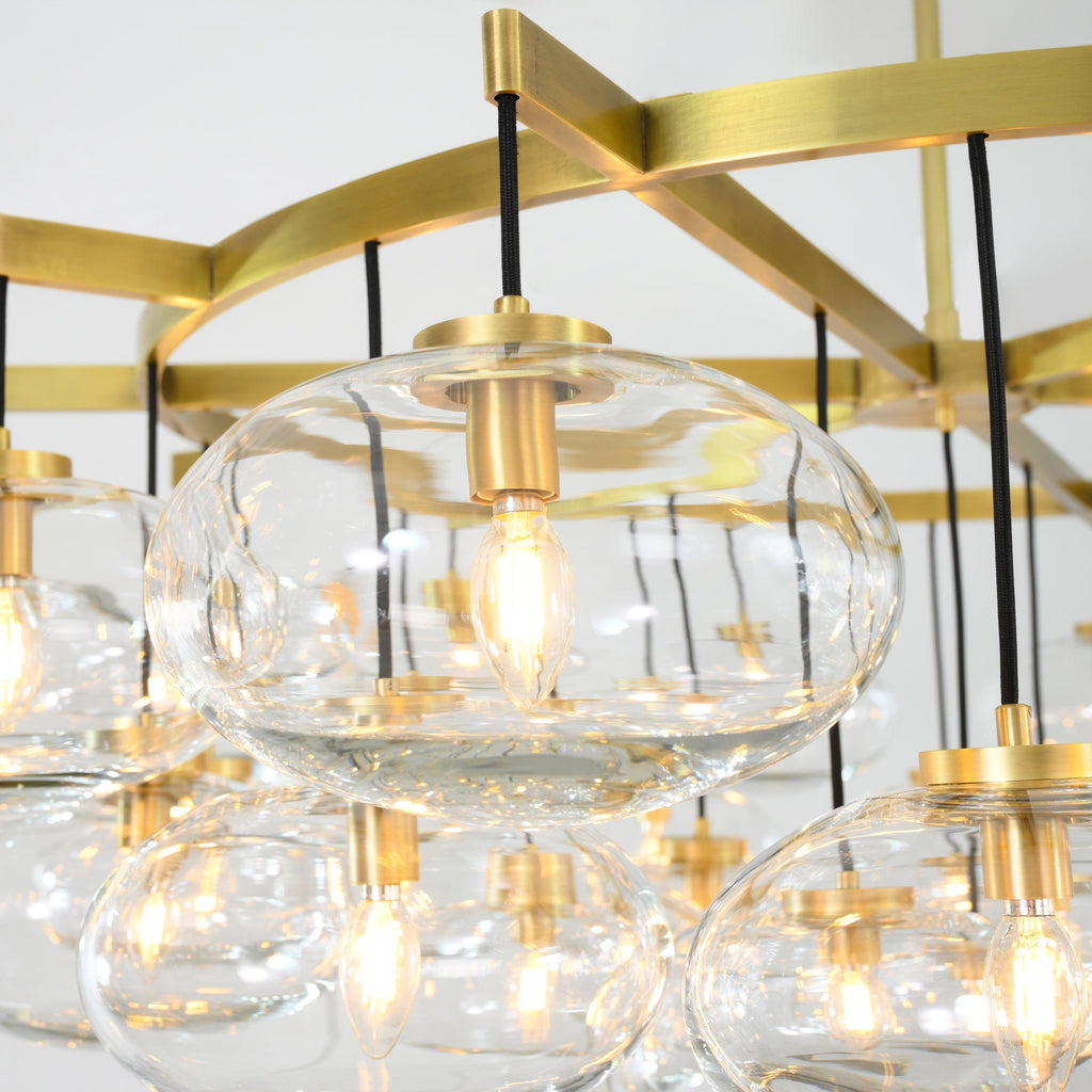 60 Inch Clear Glass Cluster Bubble Chandelier - Cabrette