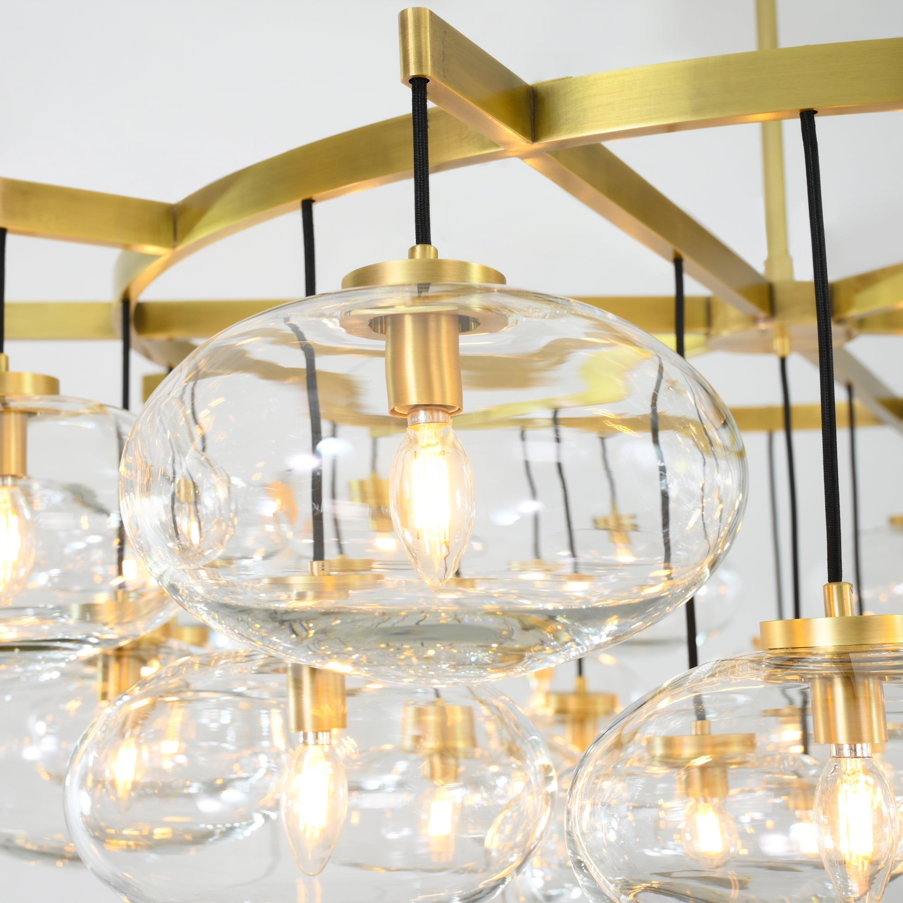 60 Inch Clear Glass Cluster Bubble Chandelier - Cabrette